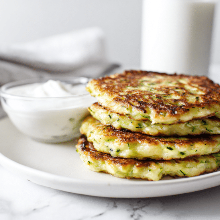 Zucchini Fritters with Garlic Sauce Recipe