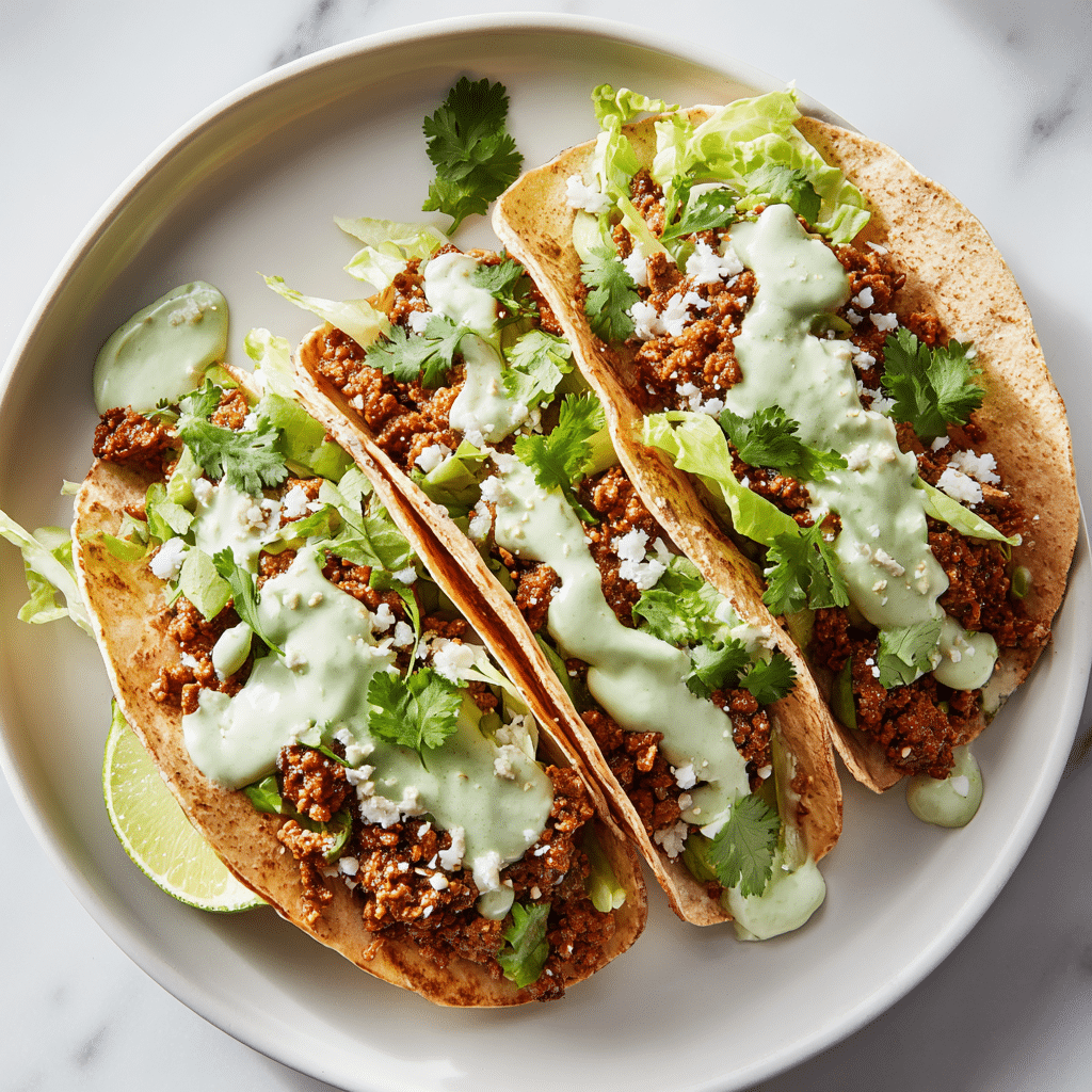 Black Bean Tacos with Avocado Crema Recipe