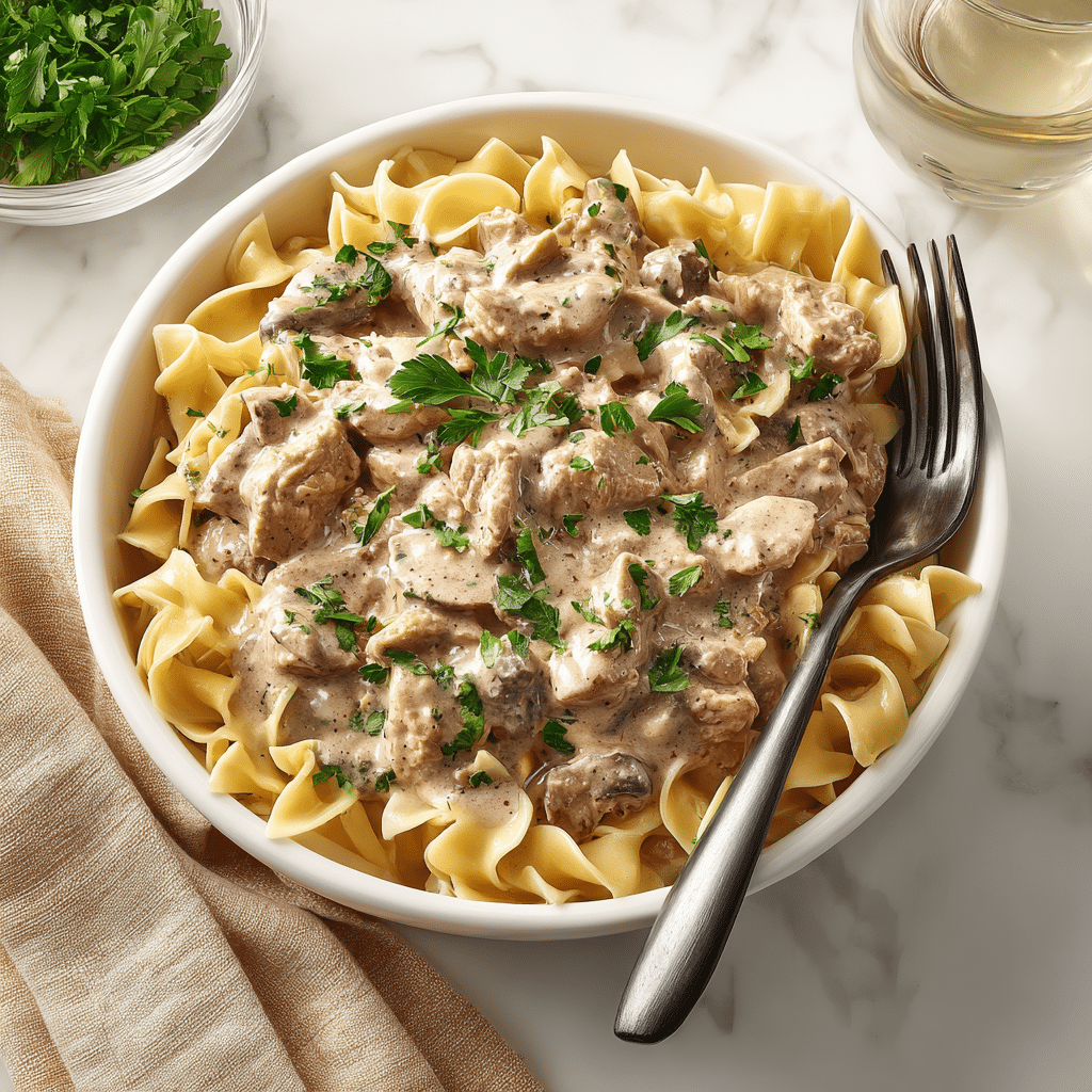 Creamy Ground Turkey Stroganoff Recipe - Recipe Image
