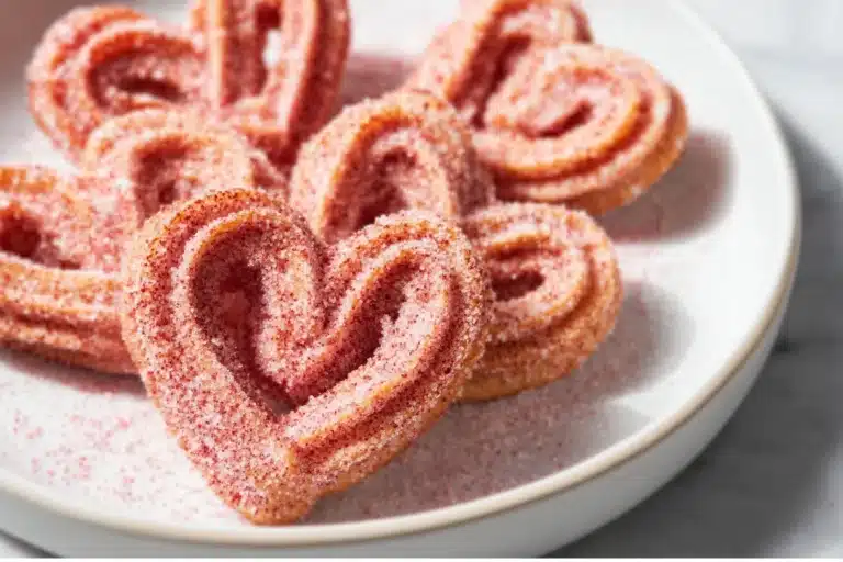 Vegan Heart-Shaped Churros with Strawberry Sugar Recipe