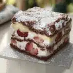 Chocolate Cake with Vanilla Pudding and Strawberries Recipe
