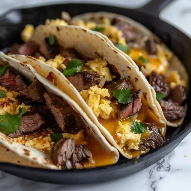 Breakfast Tacos with Leftover Ribeye and Eggs Recipe