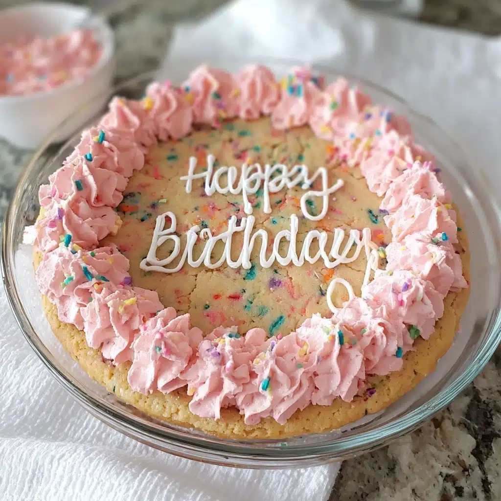Funfetti Sugar Cookie Cake with Strawberry Buttercream Recipe - Recipe Image