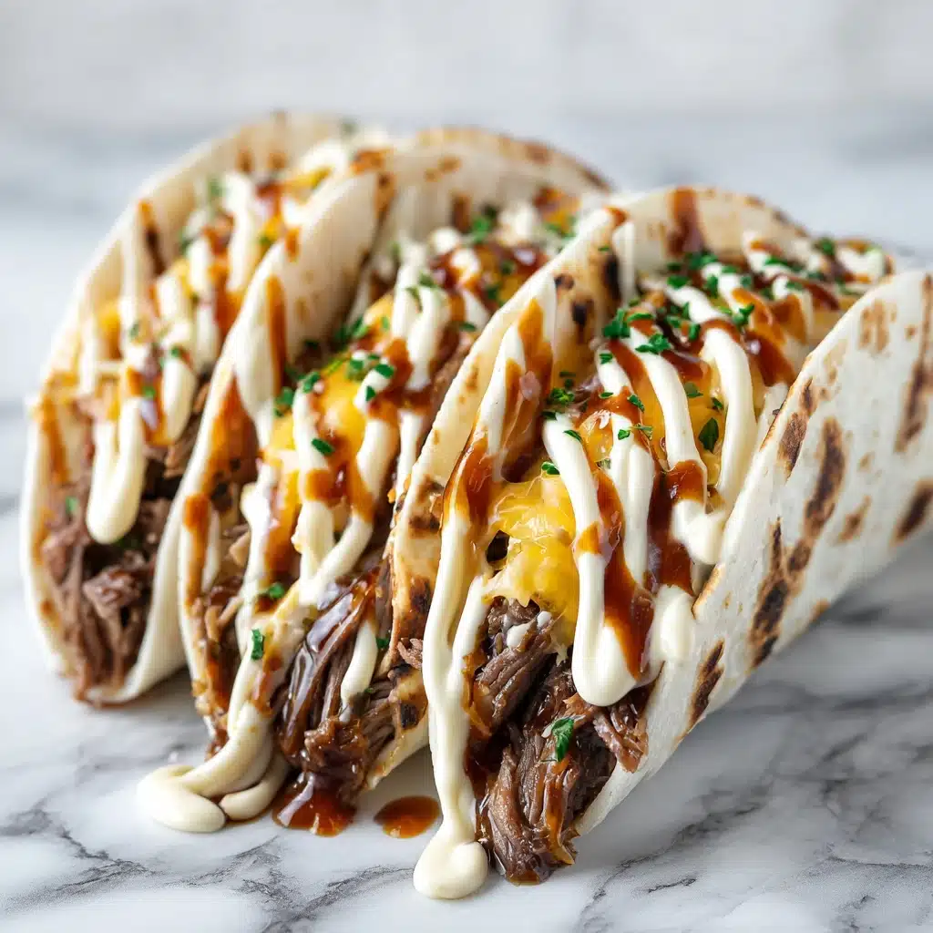 Garlic Butter Honey BBQ Beef Tacos Recipe - Recipe Image
