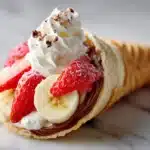 Strawberry & Banana Crepe Cone Recipe