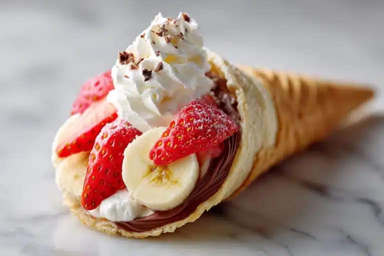 Strawberry & Banana Crepe Cone Recipe
