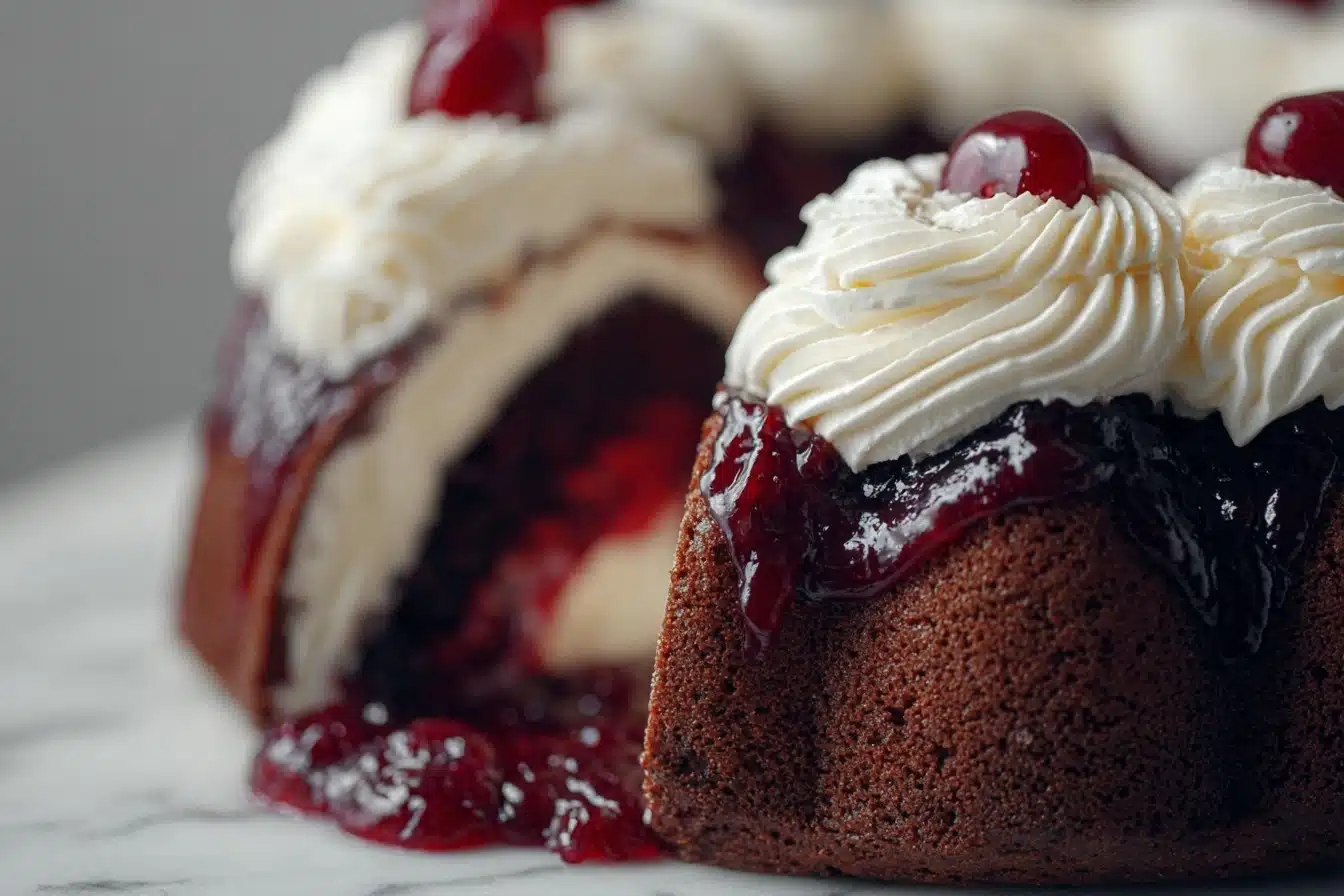Cherry Chocolate Cream Cheese Bundt Cake Recipe - Recipe Image