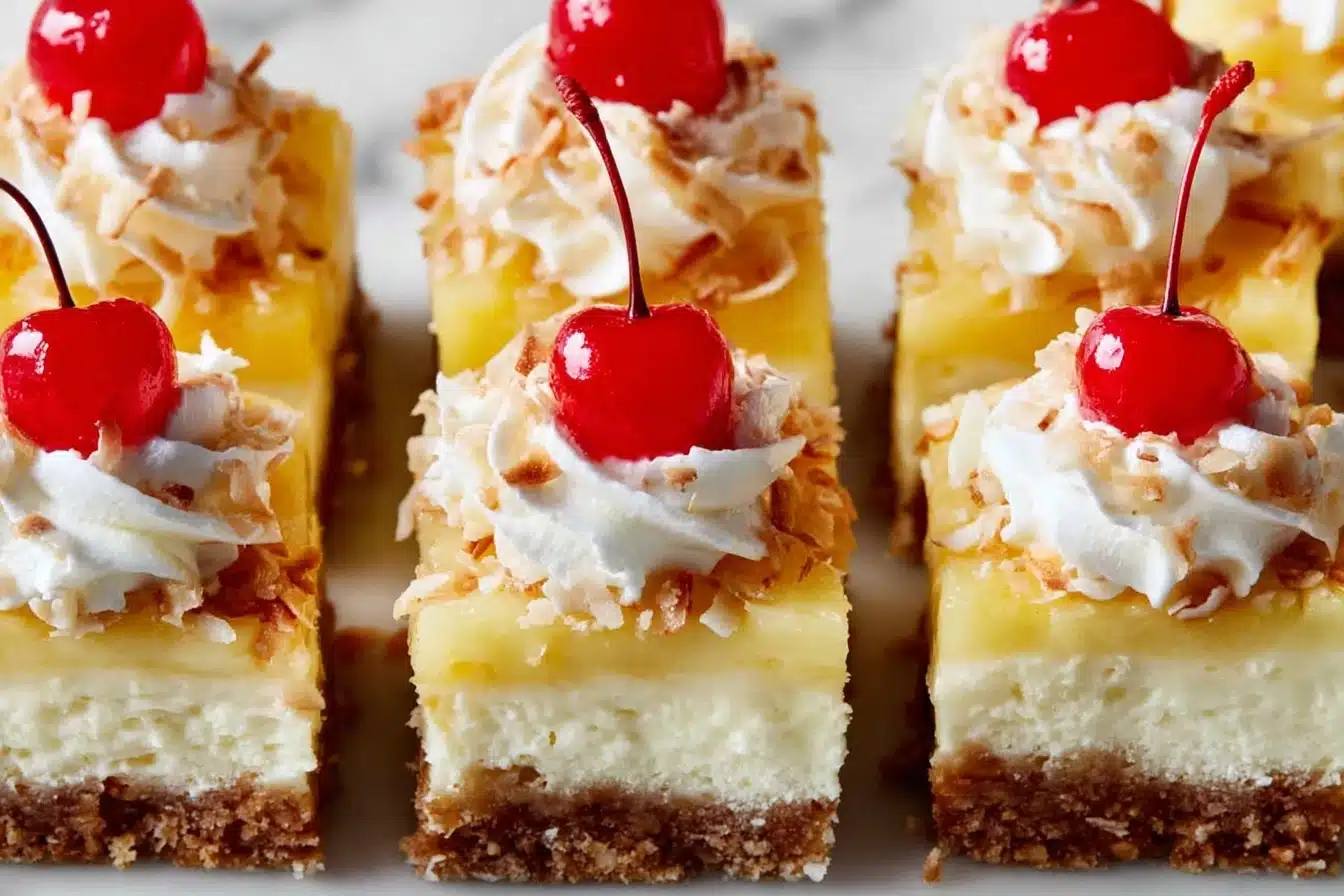 Piña Colada Cheesecake Bars Recipe - Recipe Image