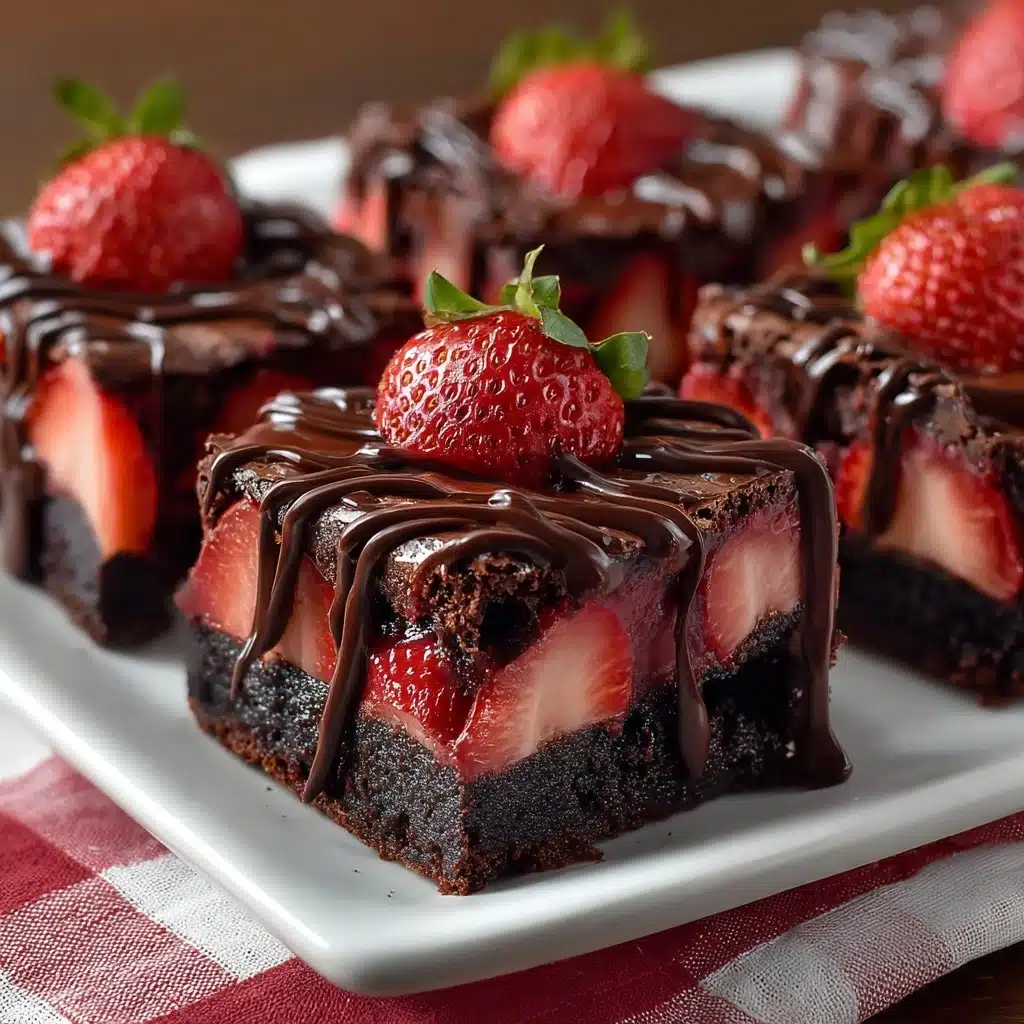 Chocolate Covered Strawberry Brownies Recipe - Recipe Image
