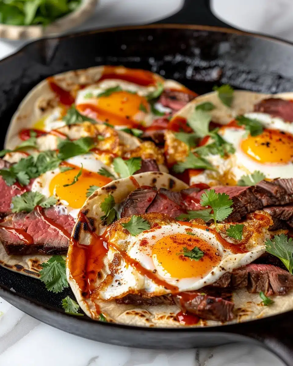 Breakfast Tacos with Leftover Ribeye and Eggs Recipe - Recipe Image