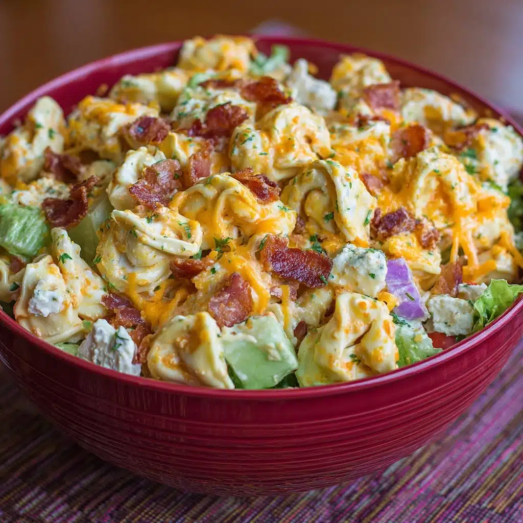 Cheddar Bacon Ranch Tortellini Salad Recipe - Recipe Image
