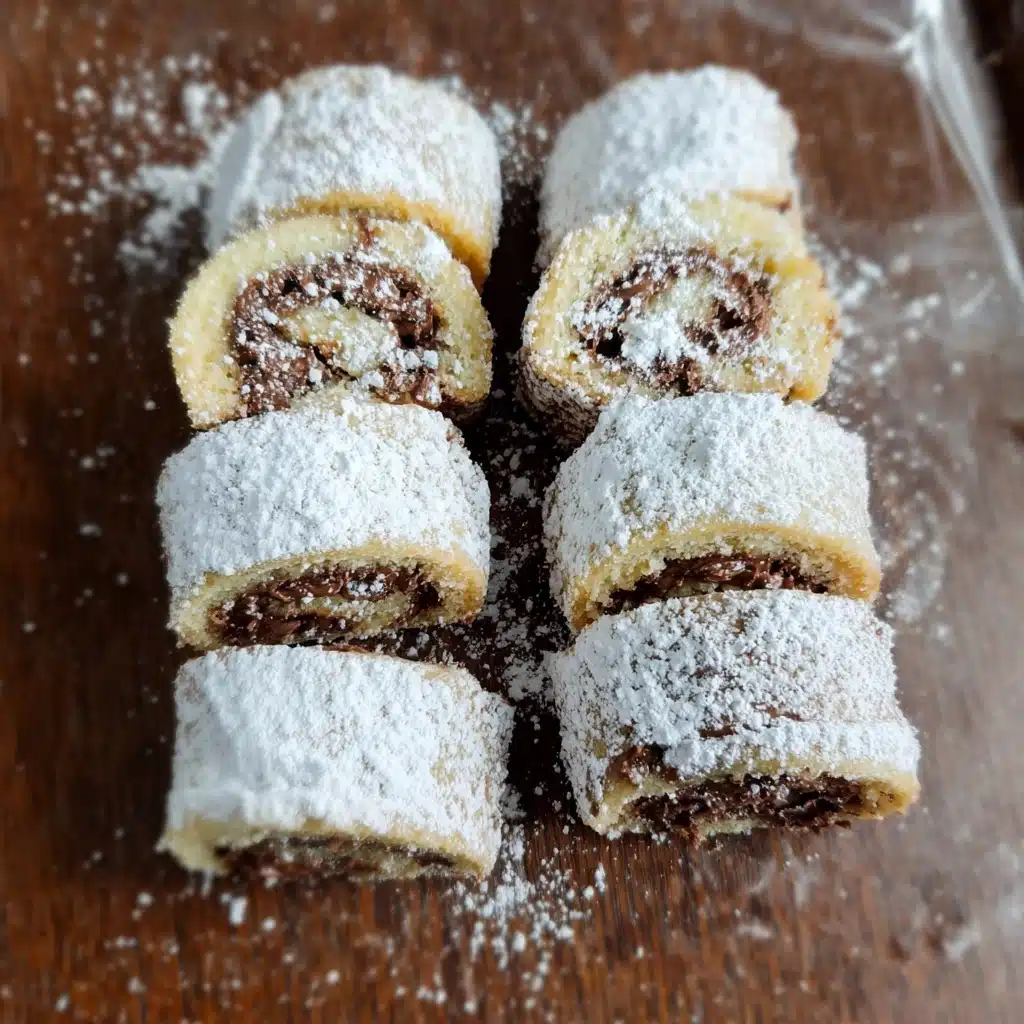Rolled Nutella Cookies with Powdered Sugar Recipe - Recipe Image
