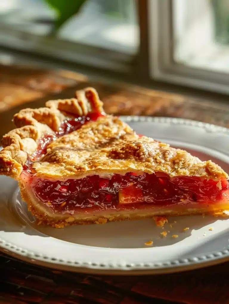 Strawberry-Rhubarb Sour Cream Pie Recipe