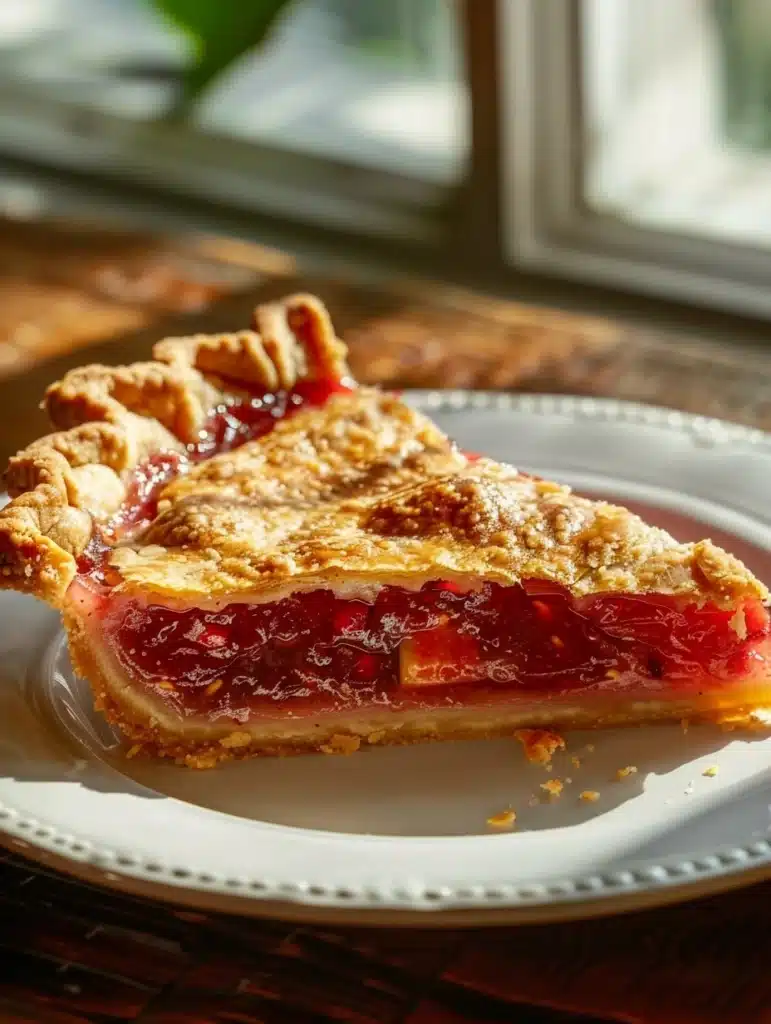 Strawberry-Rhubarb Sour Cream Pie Recipe