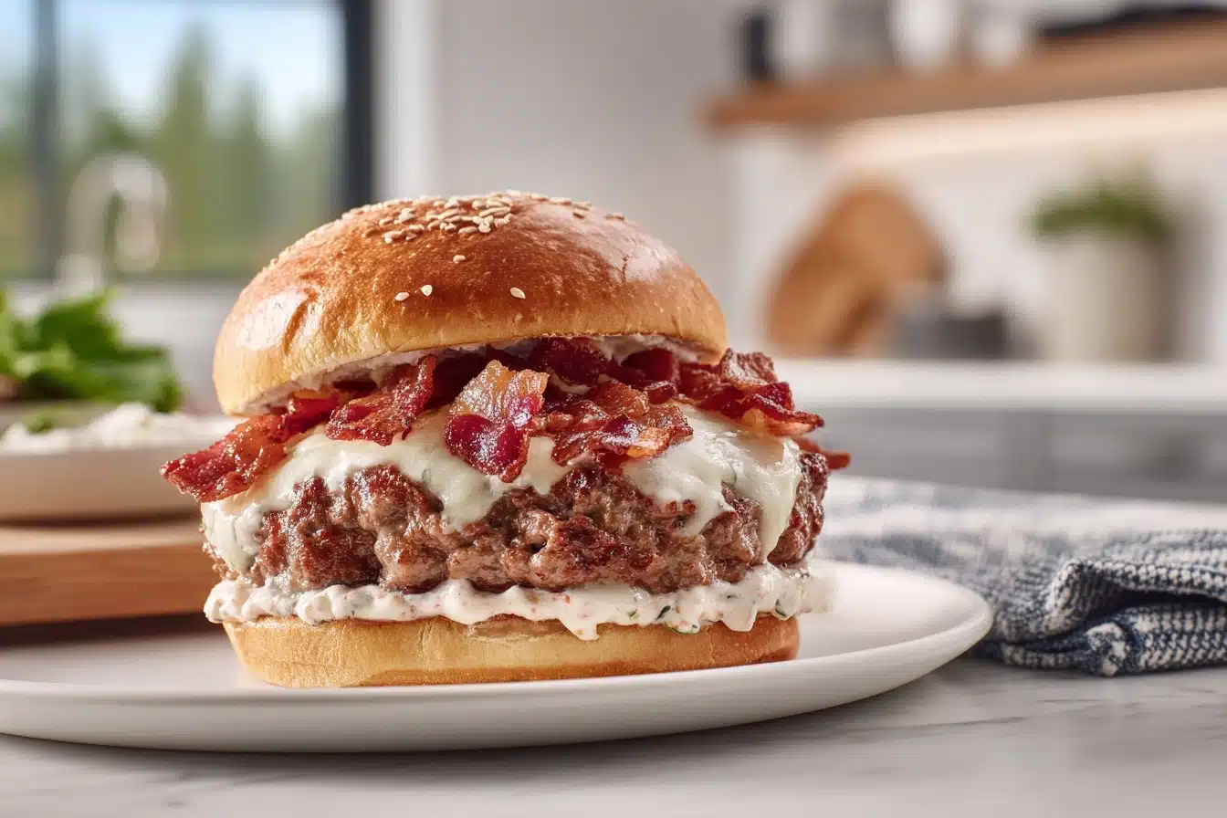 Smash Burgers with Bacon Mayo Recipe - Recipe Image