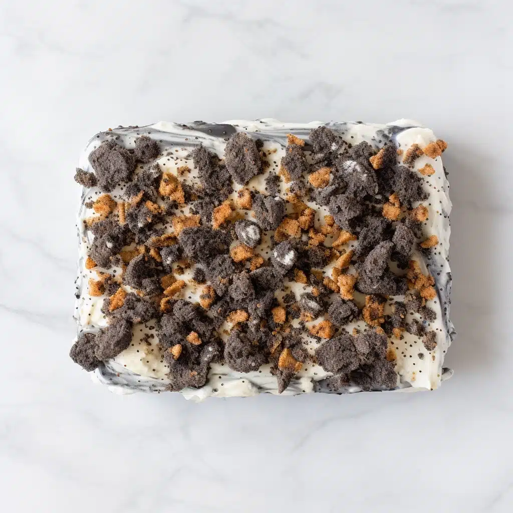 Oreo Pound Cake with Vanilla Cream Icing Recipe - Recipe Image