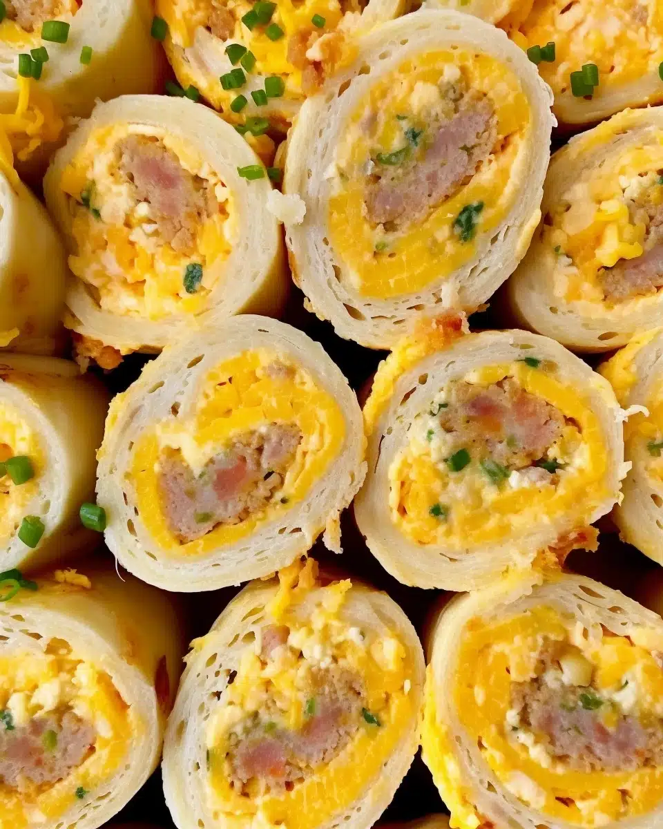 Savory Breakfast Roll-Ups (Egg, Cheese & Sausage) Recipe - Recipe Image