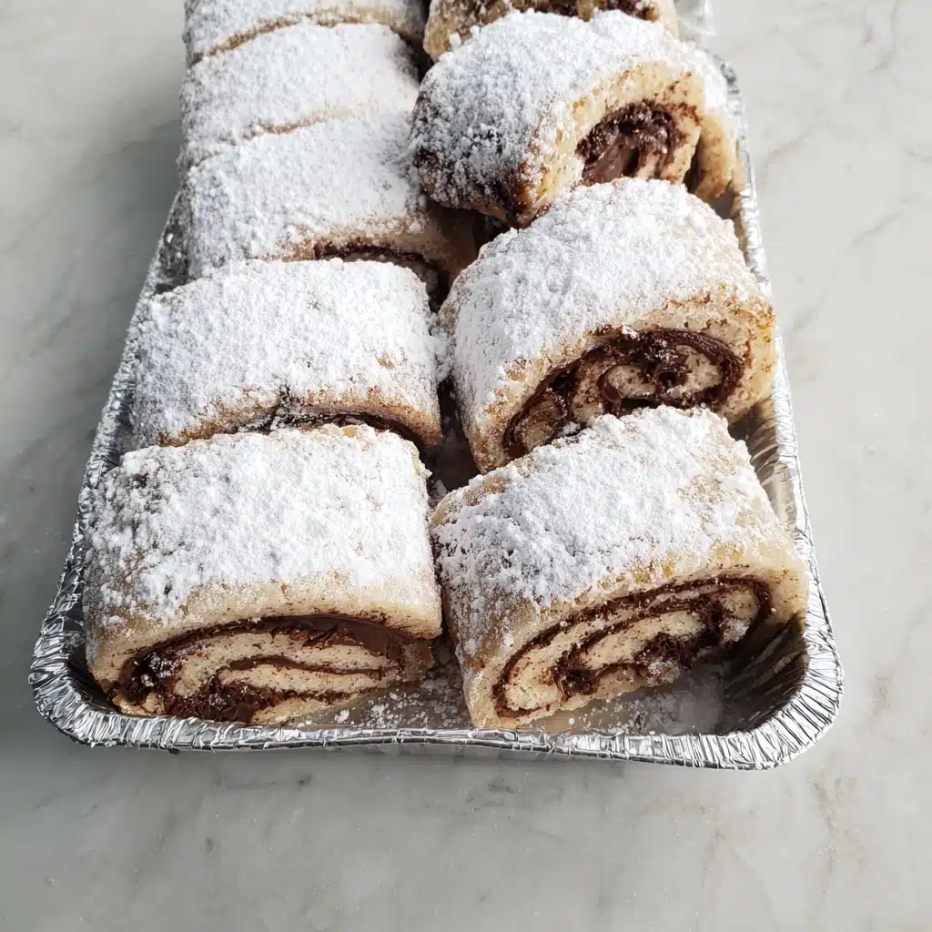 Rolled Nutella Cookies with Powdered Sugar Recipe
