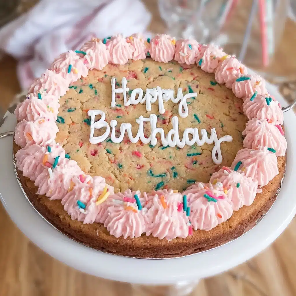 Funfetti Sugar Cookie Cake with Strawberry Buttercream Recipe - Recipe Image