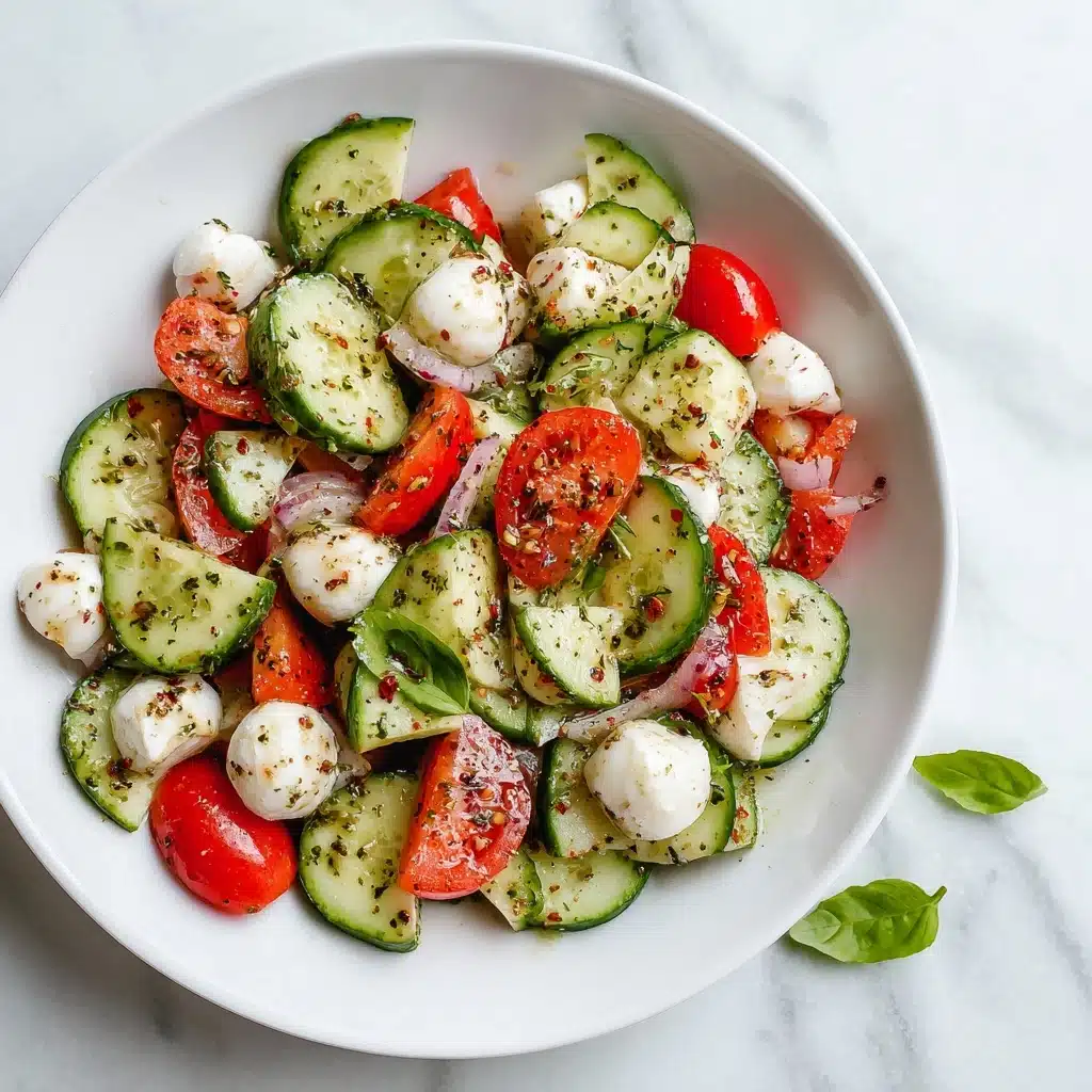 Fresh Cucumber Caprese Salad Recipe - Recipe Image