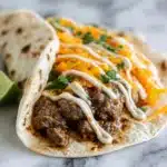 Garlic Butter Honey BBQ Beef Tacos Recipe