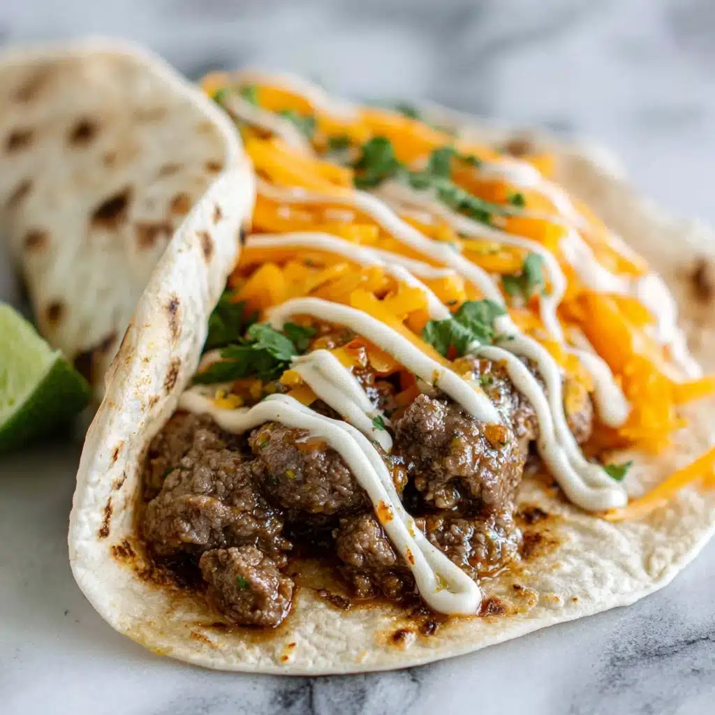 Garlic Butter Honey BBQ Beef Tacos Recipe