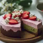 Strawberry Matcha Basque Cheesecake Recipe