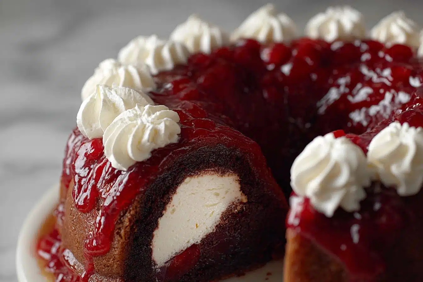 Cherry Chocolate Cream Cheese Bundt Cake Recipe - Recipe Image