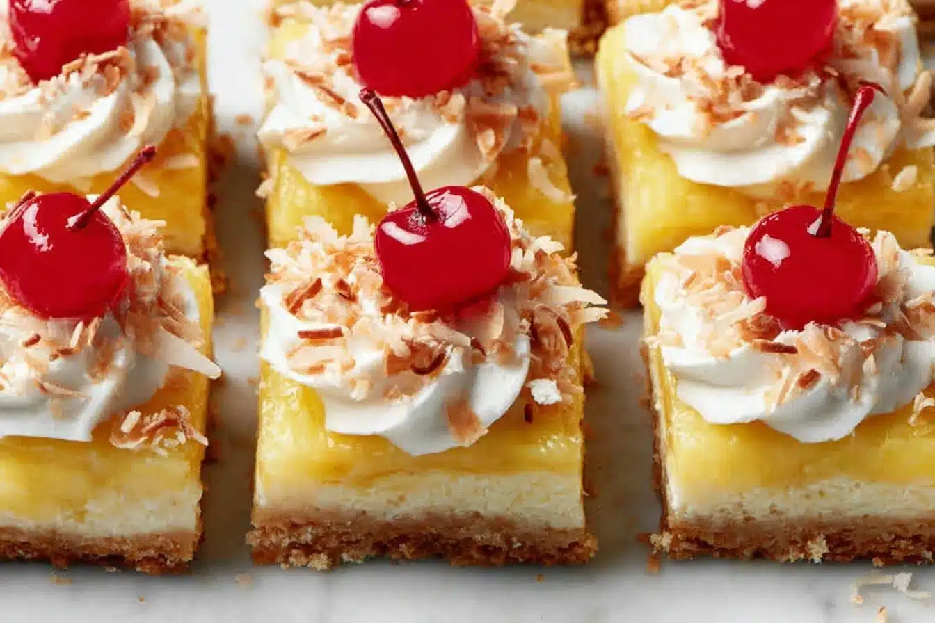 Piña Colada Cheesecake Bars Recipe - Recipe Image