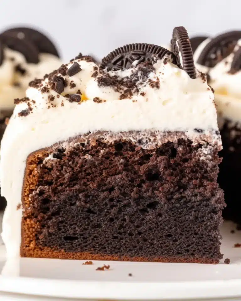Oreo Pound Cake with Vanilla Cream Icing Recipe