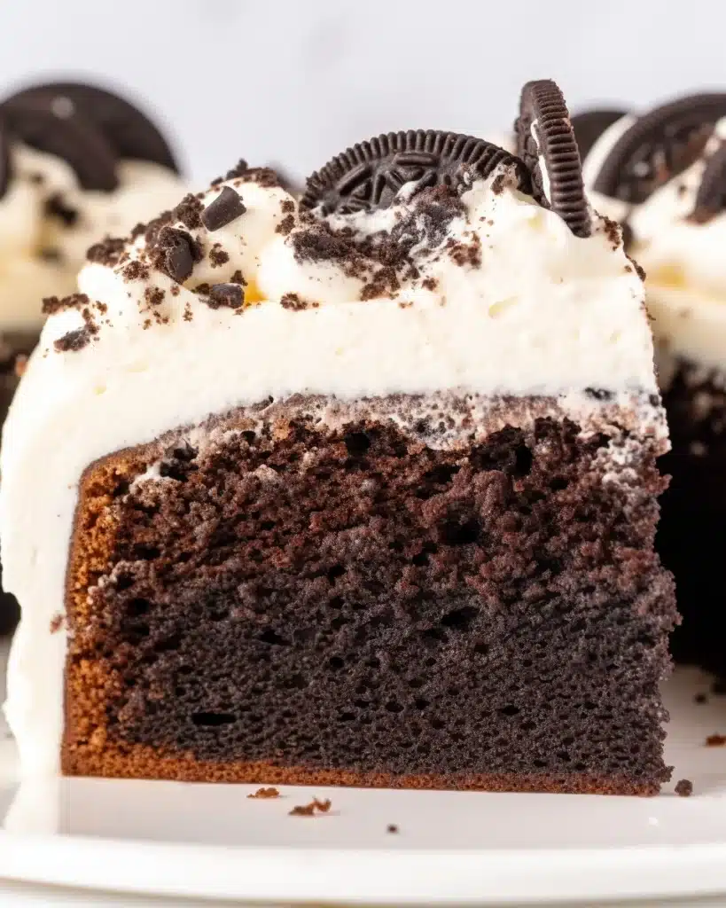 Oreo Pound Cake with Vanilla Cream Icing Recipe
