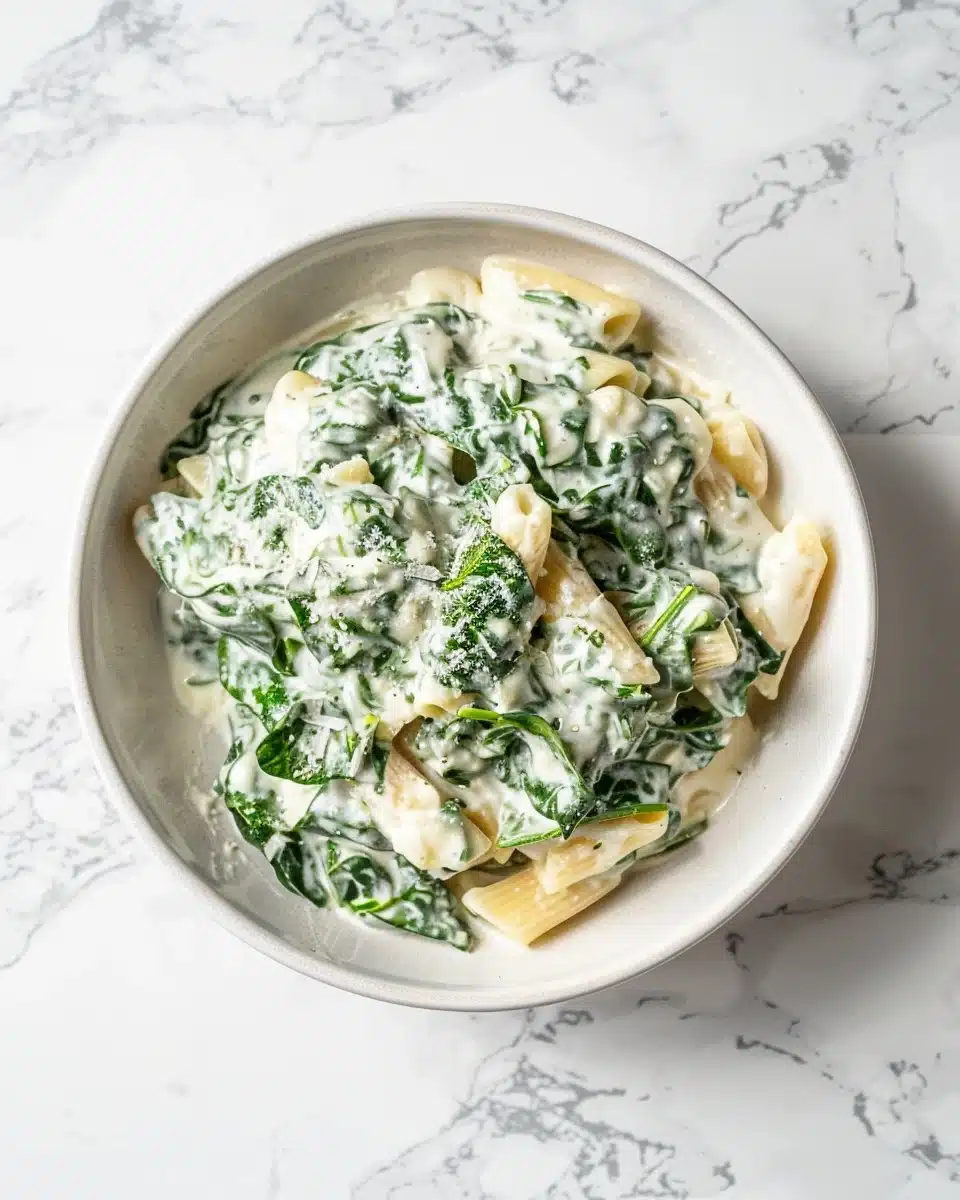 Creamy Garlic Spinach Pasta in 15 Minutes Recipe - Recipe Image