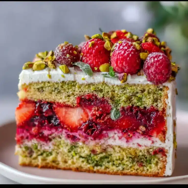 Berry Pistachio Layer Cake Recipe