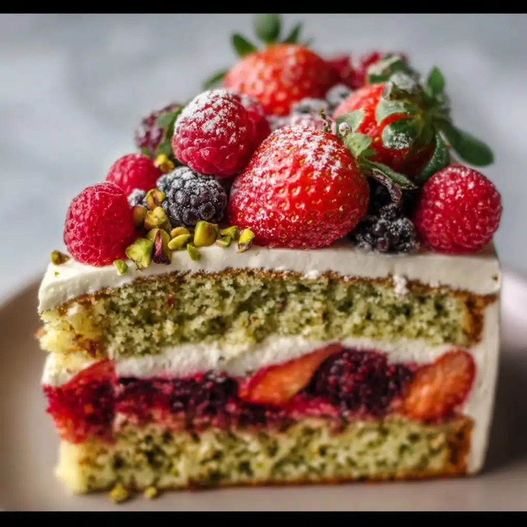 Berry Pistachio Layer Cake Recipe - Recipe Image