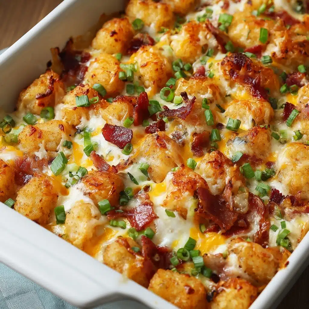 Easy Chicken Bacon Ranch Tater Tot Casserole Recipe - Recipe Image