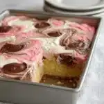 Vanilla-Chocolate-Strawberry Sheet Cake Recipe