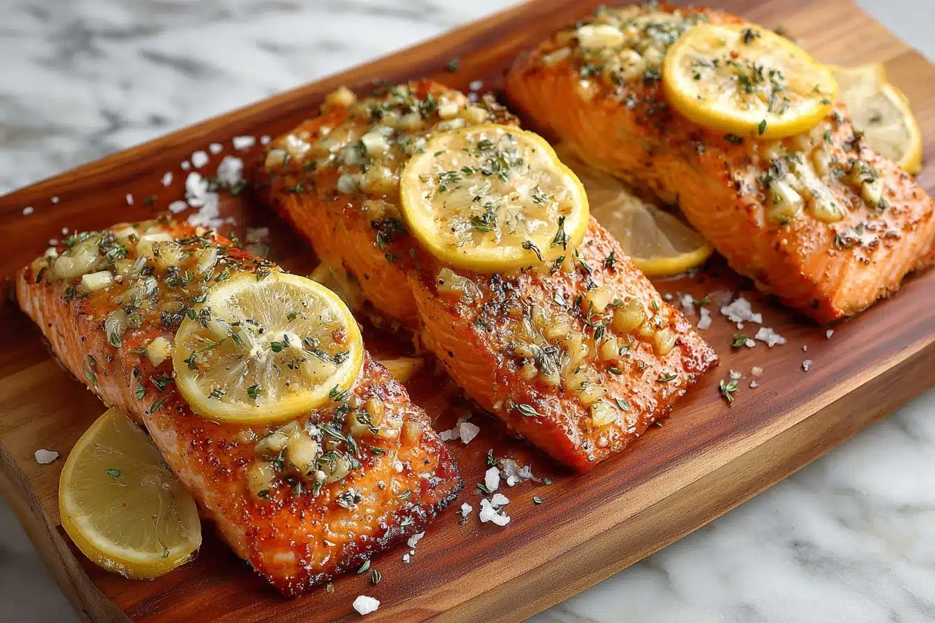 Cedar-Planked Lemon Herb Pink Salmon Recipe - Recipe Image