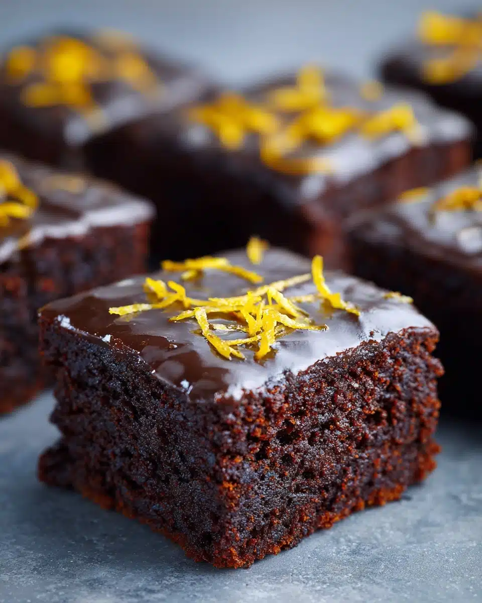 Fudgy Orange Brownies with Citrus Glaze Recipe - Recipe Image