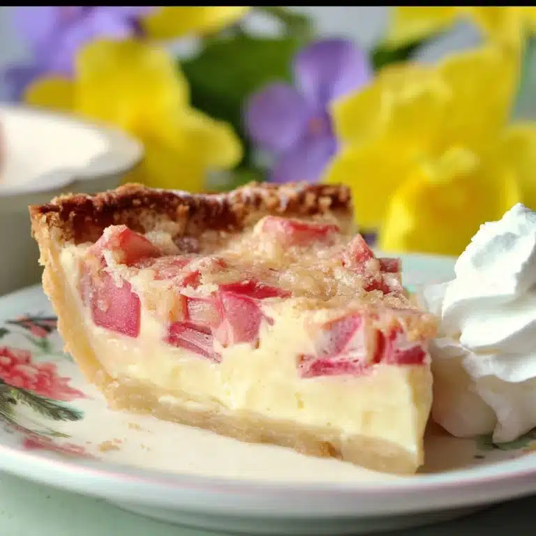 Crustless Rhubarb Custard Pie Recipe