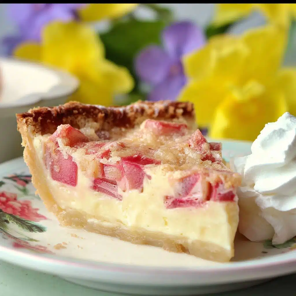 Crustless Rhubarb Custard Pie Recipe