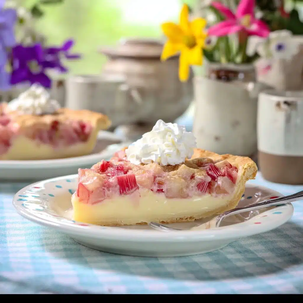 Crustless Rhubarb Custard Pie Recipe - Recipe Image