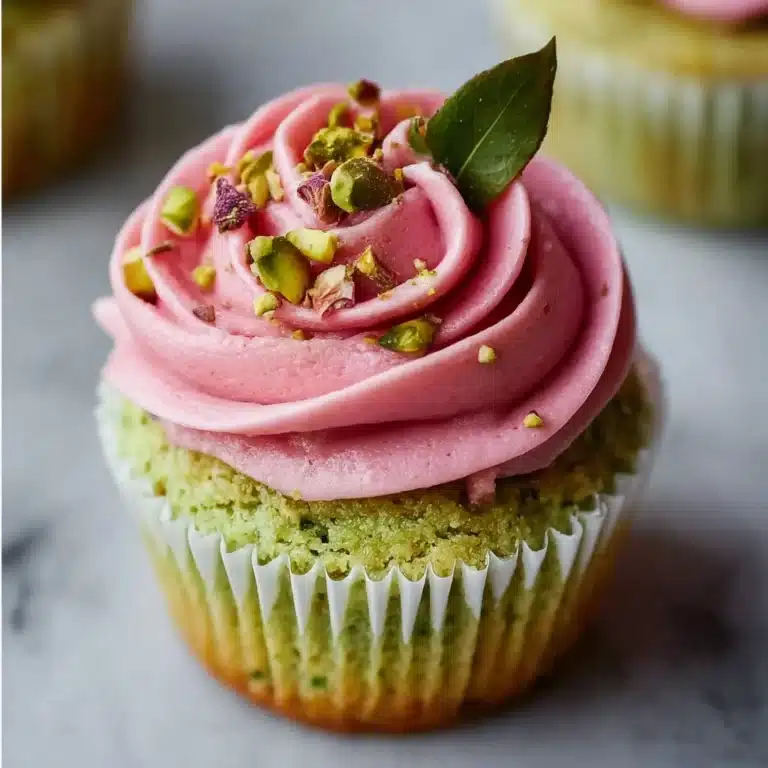 Mini Rose Pistachio Cupcakes Recipe