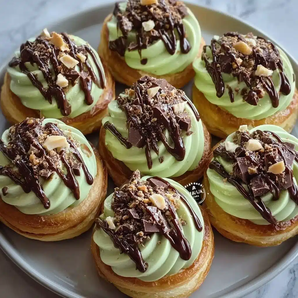 Golden Mini Pancakes with Pistachio Cream Recipe - Recipe Image